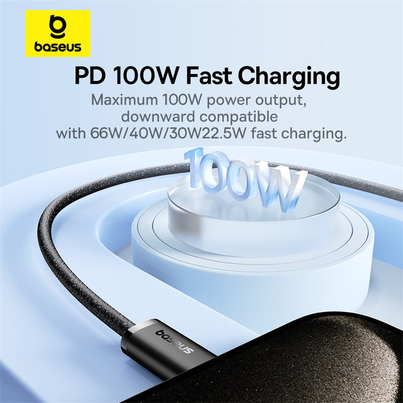 Baseus Dynamic 3 Series 100W USB-C to USB-C Fast Charging Cable (1M, Slate Grey) – High-Speed Power & Data