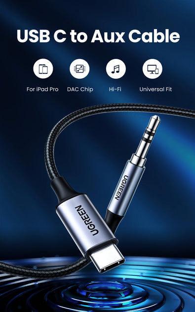 UGREEN Round USB-C to 3.5mm Audio Cable (1m) – Hi-Fi Sound & Durable Design | Best Price in Pakistan