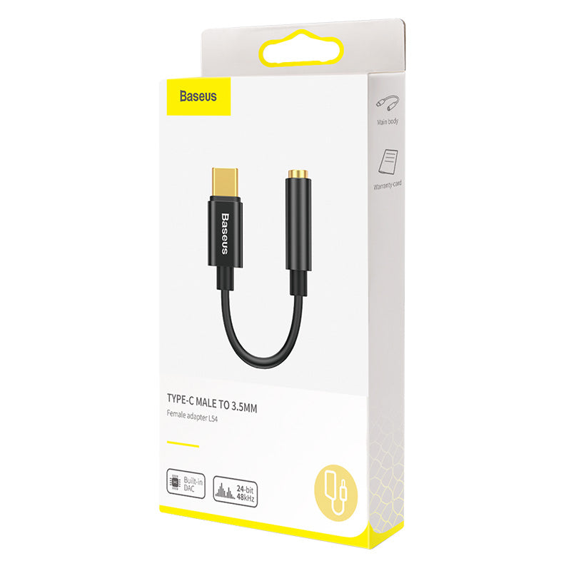 Baseus L54 Type-C to 3.5mm Audio Adapter – High-Quality Sound, Durable Design