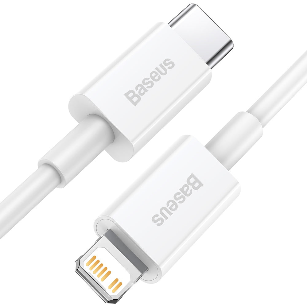 Baseus Superior PD Type-C to Lightning Cable (2m, 20W, White) – Fast Charging & Data Sync
