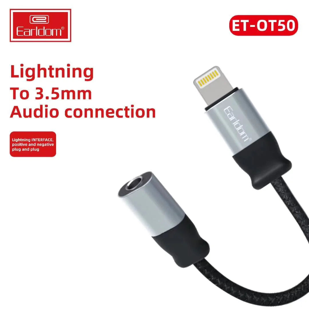 Earldom iPhone to 3.5mm AUX Converter – Lightning to AUX Adapter for High-Quality Audio