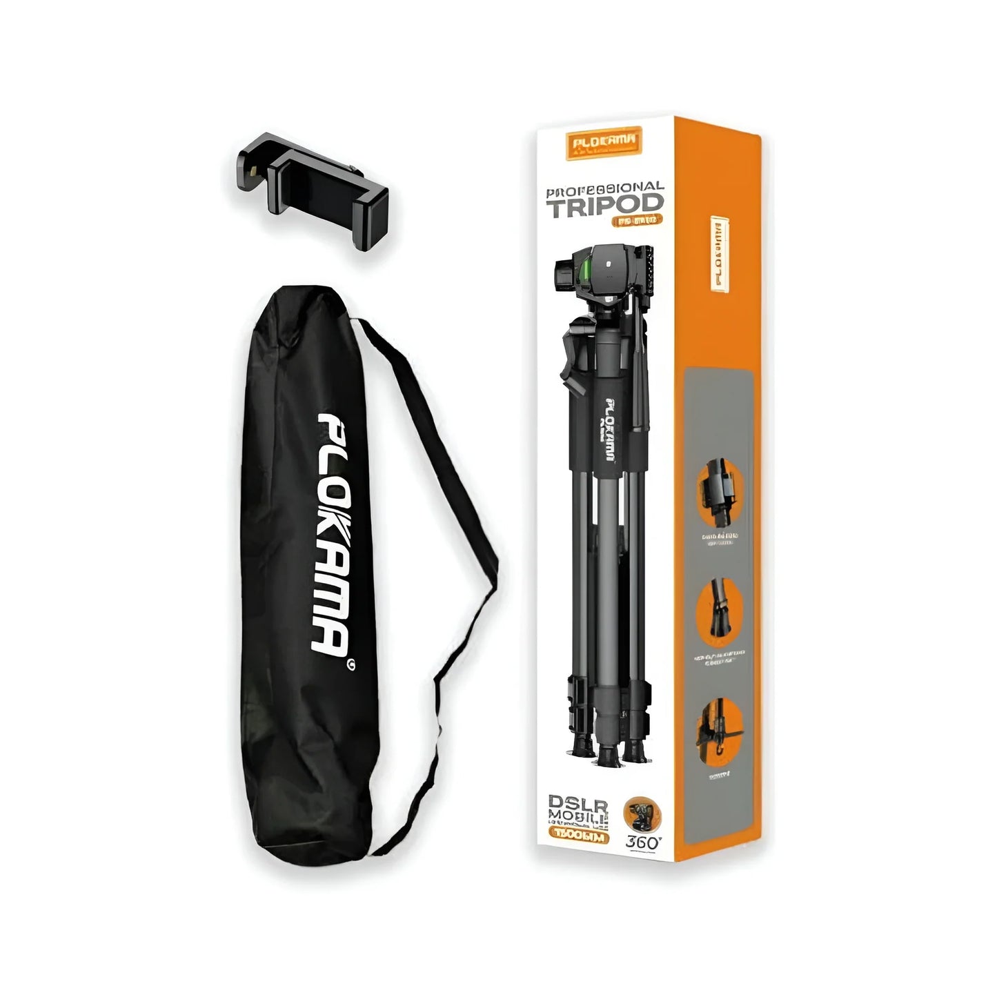 Plokama PK-9950 Pro Tripod – Heavy-Duty, Adjustable & Portable Camera Stand for DSLR & Smartphones