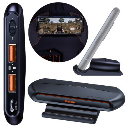 Baseus GAMO Mobile Gaming Keyboard & Mouse Hub (Black) – Ultimate Adapter for Lag-Free Gaming