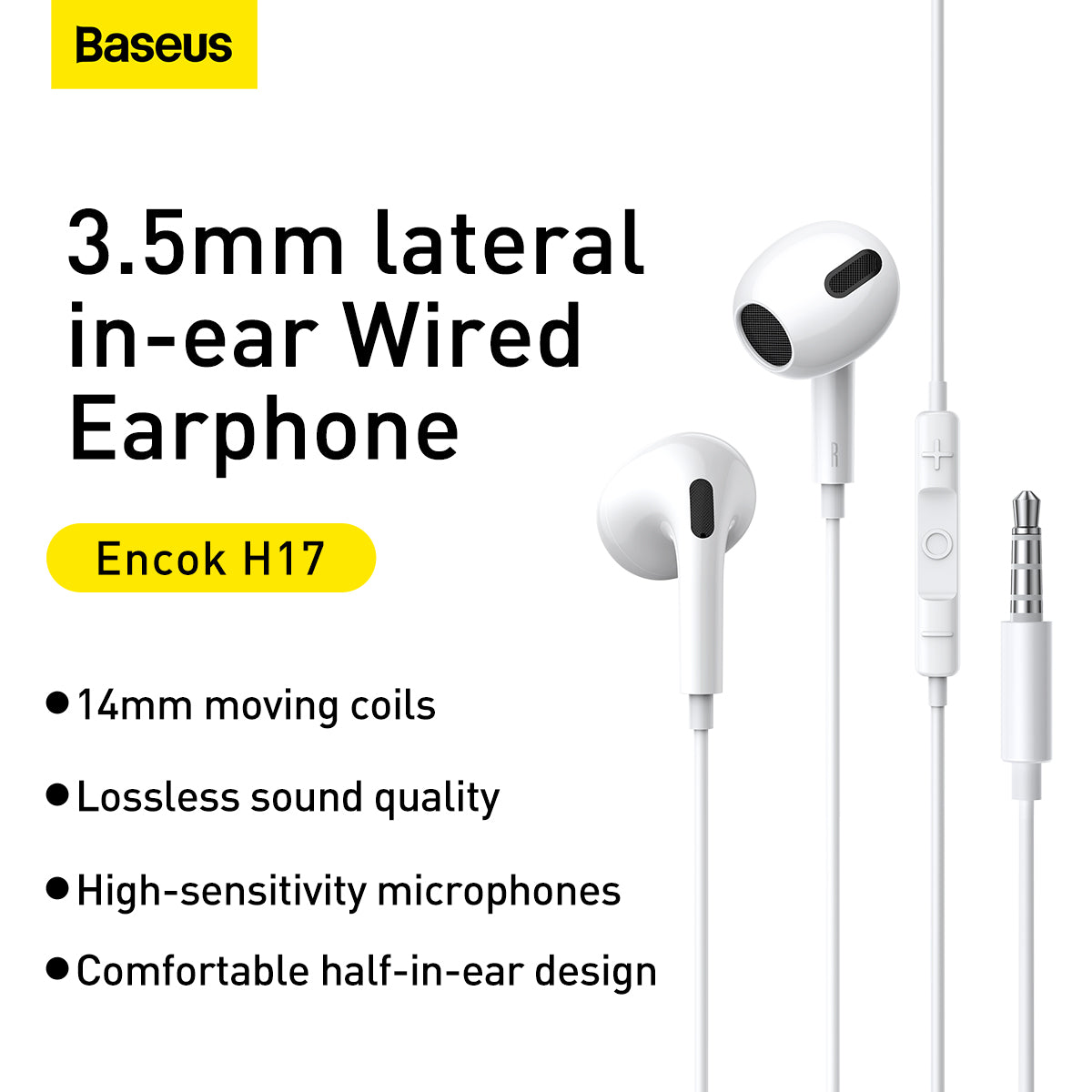 Baseus Enock H17 3.5mm Handsfree – High-Quality Sound & Comfort