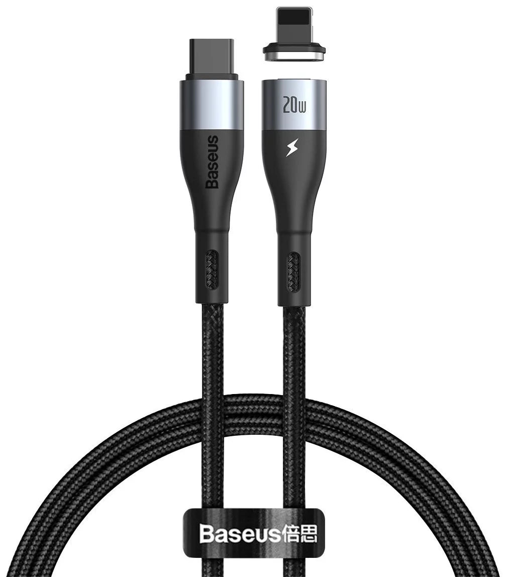 Zinc Magnetic Lightning to USB-C Cable – 20W Fast Charging, 1m & 2m Lengths