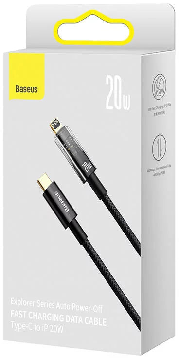 Cable Baseus Explorer,USB-C to Lightning Cable, 20W, 1m (Black)