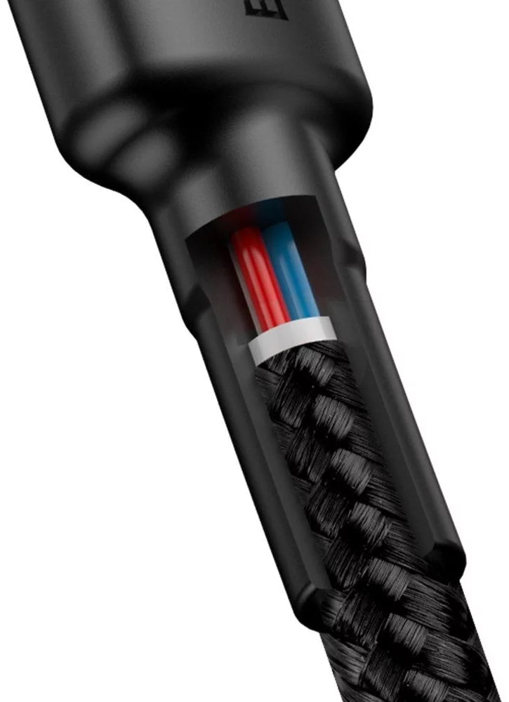Baseus PD QC3.0 Type-C Cable (200cm, Grey/Black) – Fast Charging & Data Sync