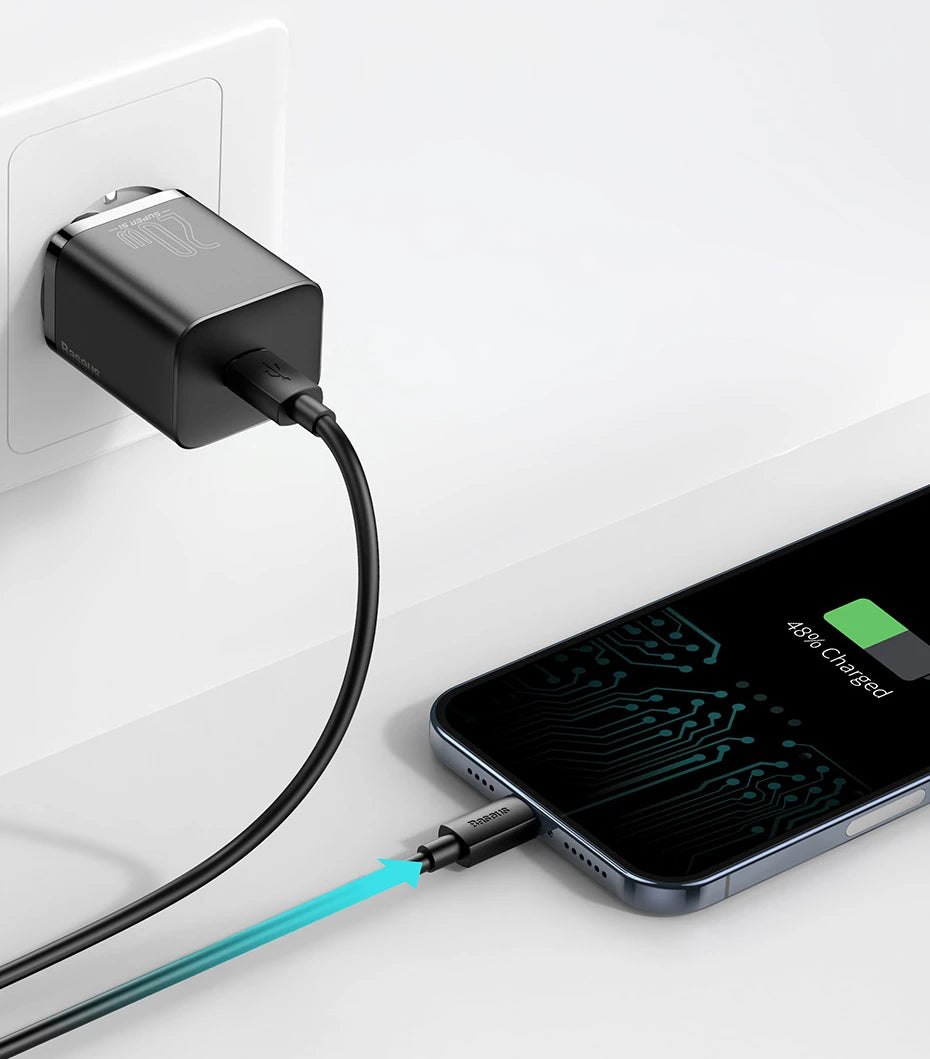 Baseus Super Si 20w Quick Charger with ip to c cable