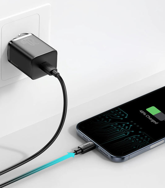 Baseus Super Si 20w Quick Charger with ip to c cable