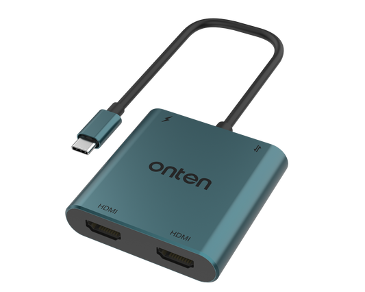Onten OTN-9175K Type-C to Dual HDMI 4K Adapter – Ultra HD Display & Multi-Screen Extension