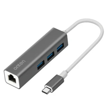 Onten 95226 Type-C to LAN + USB 3.0 Adapter – High-Speed Ethernet & Multiport Hub