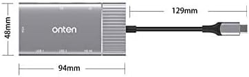 ONTEN 95113 Multifunction Type-C Adapter – 5-in-1 USB-C Hub with HDMI, USB 3.0, SD/TF Card Reader