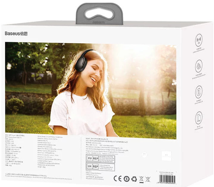 Baseus Encok D02 Pro Wireless Headphones (Black) – Hi-Fi Sound & 40H Battery Life