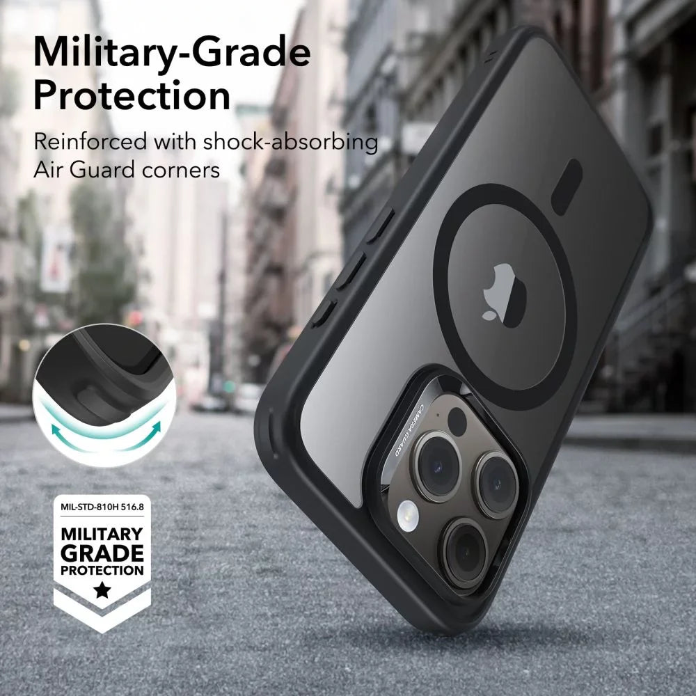 ESR Classic Hybrid Case for iPhone 15 Pro Max (HaloLock) – Clear Gray, MagSafe Compatible