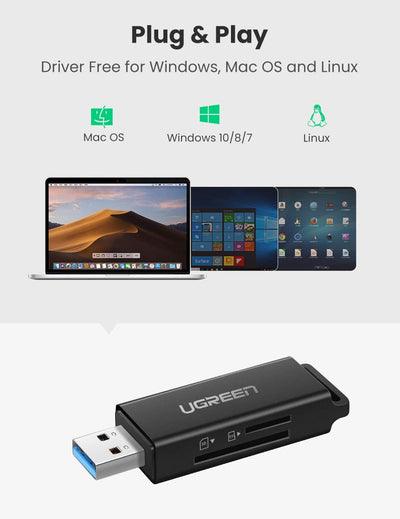 UGREEN USB 3.0 Card Reader for TF/SD (Black) 40752 – High-Speed Data Transfer | Best Price in Pakistan