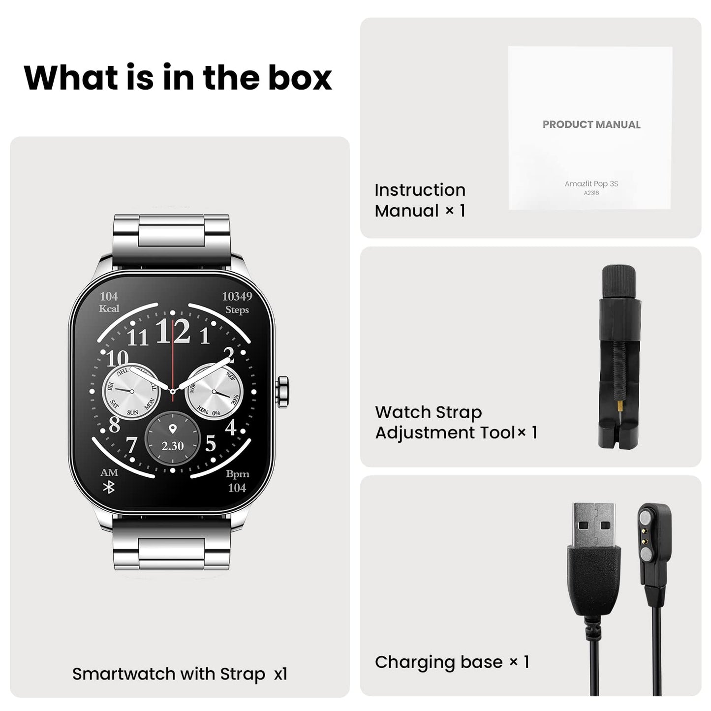 AmazeFit POP 3S Smart Watch – AMOLED Display, Bluetooth Calling, SpO2 & Heart Rate Monitor – Best Price in Pakistan