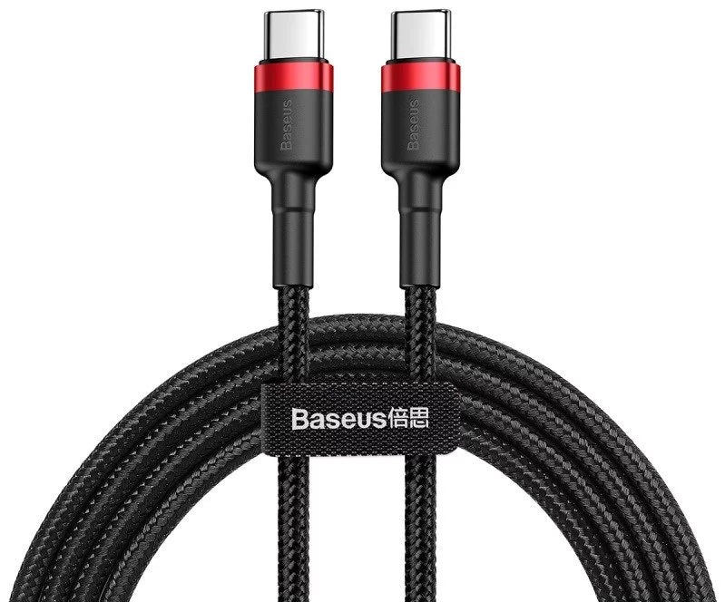 Baseus Cafule USB-C PD 2.0 QC 3.0 Fast Charging Cable – 60W, 1m (Black + Red)
