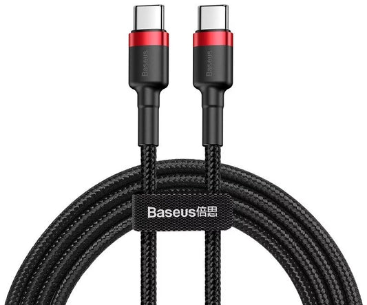 Baseus Cafule USB-C PD 2.0 QC 3.0 Fast Charging Cable – 60W, 1m (Black + Red)