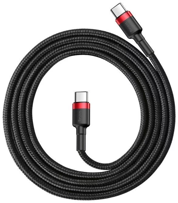 Baseus Cafule USB-C PD 2.0 QC 3.0 Fast Charging Cable – 60W, 1m (Black + Red)