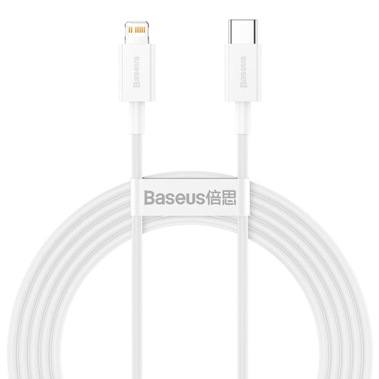 Baseus Superior PD Type-C to Lightning Cable (2m, 20W, White) – Fast Charging & Data Sync