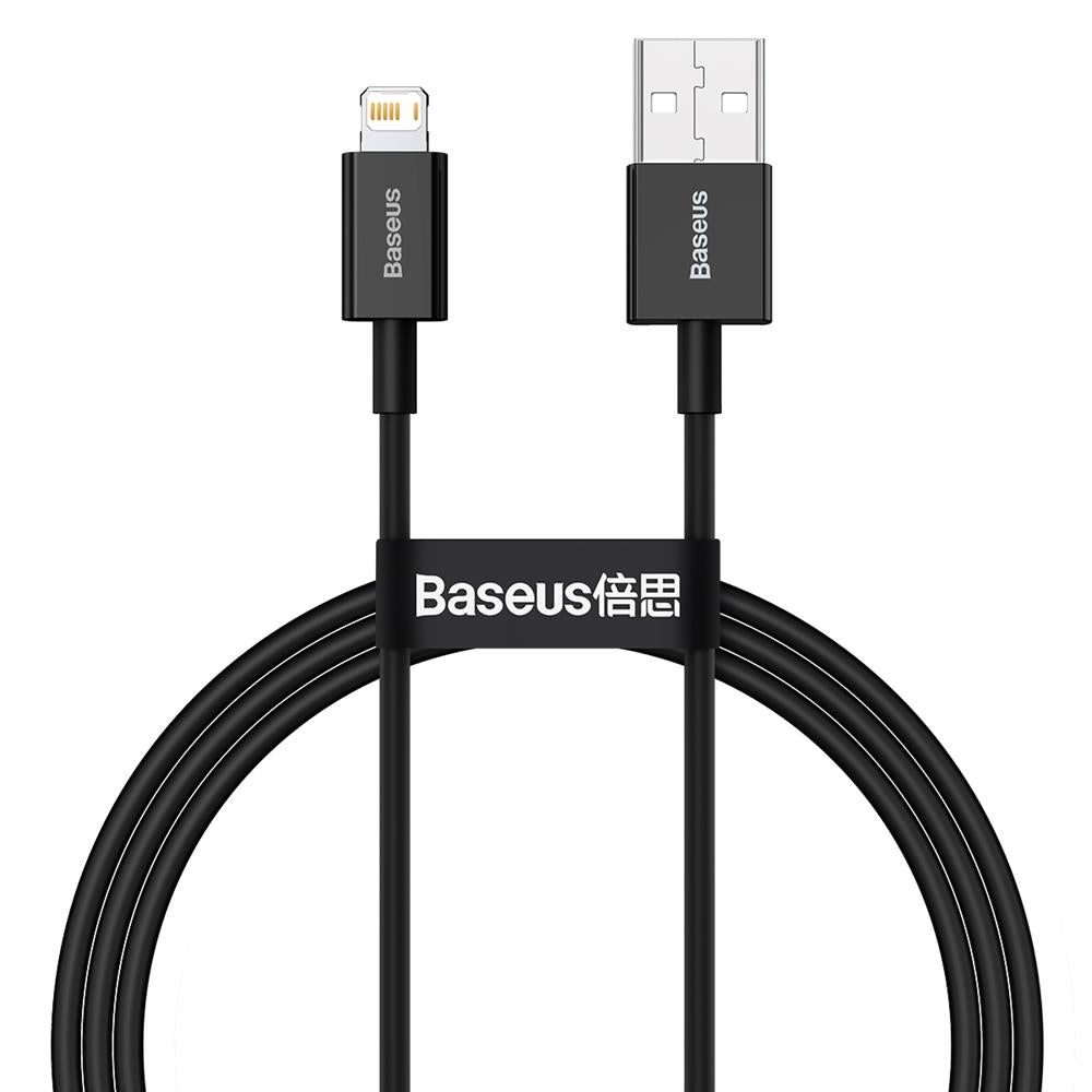 Baseus Superior USB-A to Lightning Cable (1m, Black) – Fast Charging & Data Sync