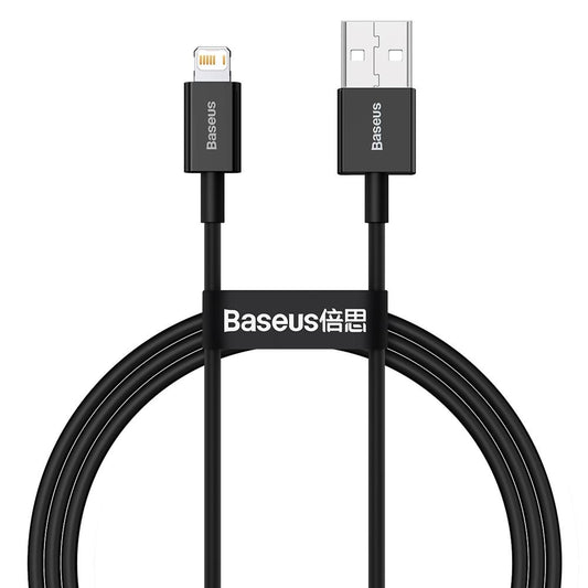 Baseus Superior USB-A to Lightning Cable (1m, Black) – Fast Charging & Data Sync