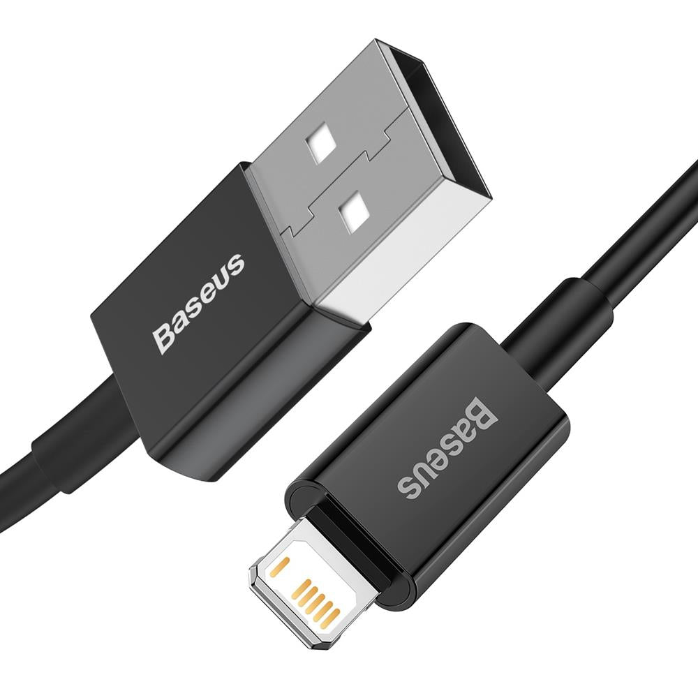 Baseus Superior USB-A to Lightning Cable (1m, Black) – Fast Charging & Data Sync