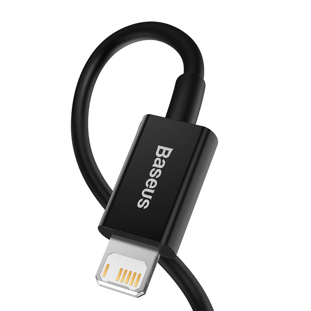 Baseus Superior USB-A to Lightning Cable (1m, Black) – Fast Charging & Data Sync