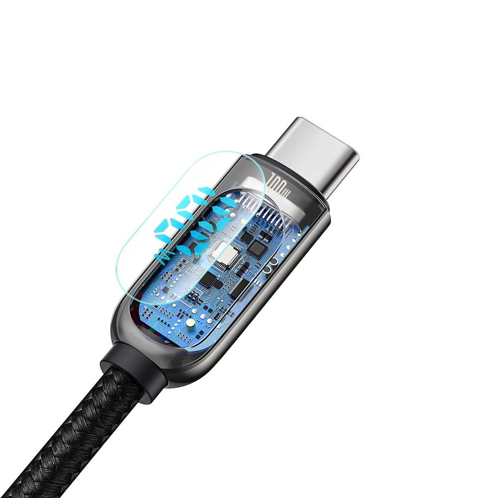 Baseus 100W USB-C to USB-C PD Fast Charging Cable with Digital Display (1m, Black)