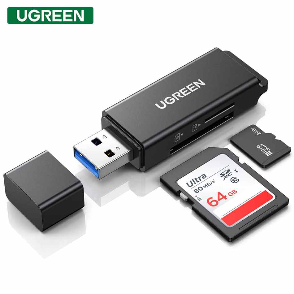UGREEN USB 3.0 Card Reader for TF/SD (Black) 40752 – High-Speed Data Transfer | Best Price in Pakistan