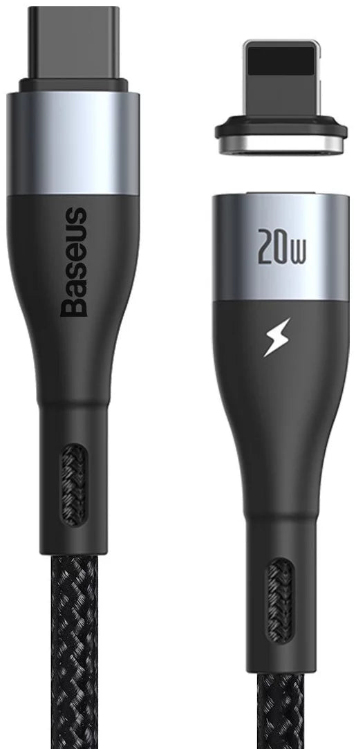 Zinc Magnetic Lightning to USB-C Cable – 20W Fast Charging, 1m & 2m Lengths