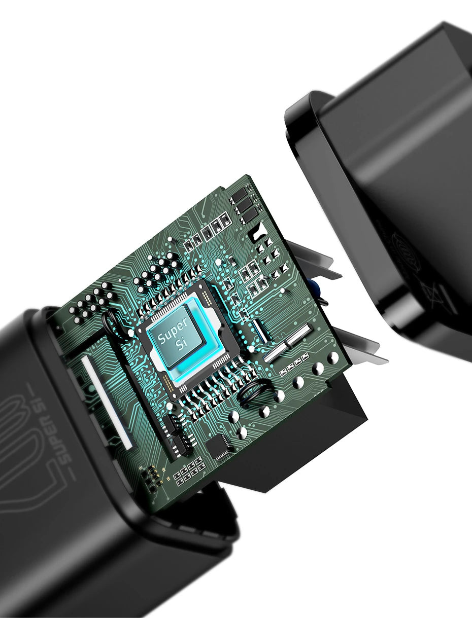 Baseus Super Si 20w Quick Charger with ip to c cable