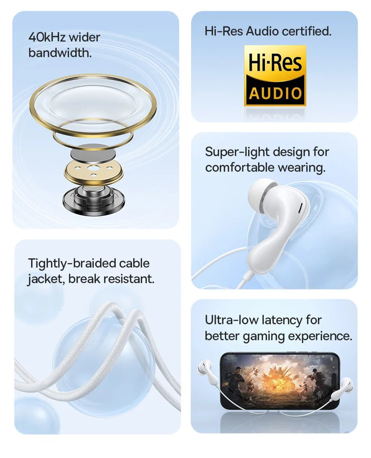 Baseus Encok CZ20 Wired Earphones – Hi-Fi Sound & Ergonomic Design
