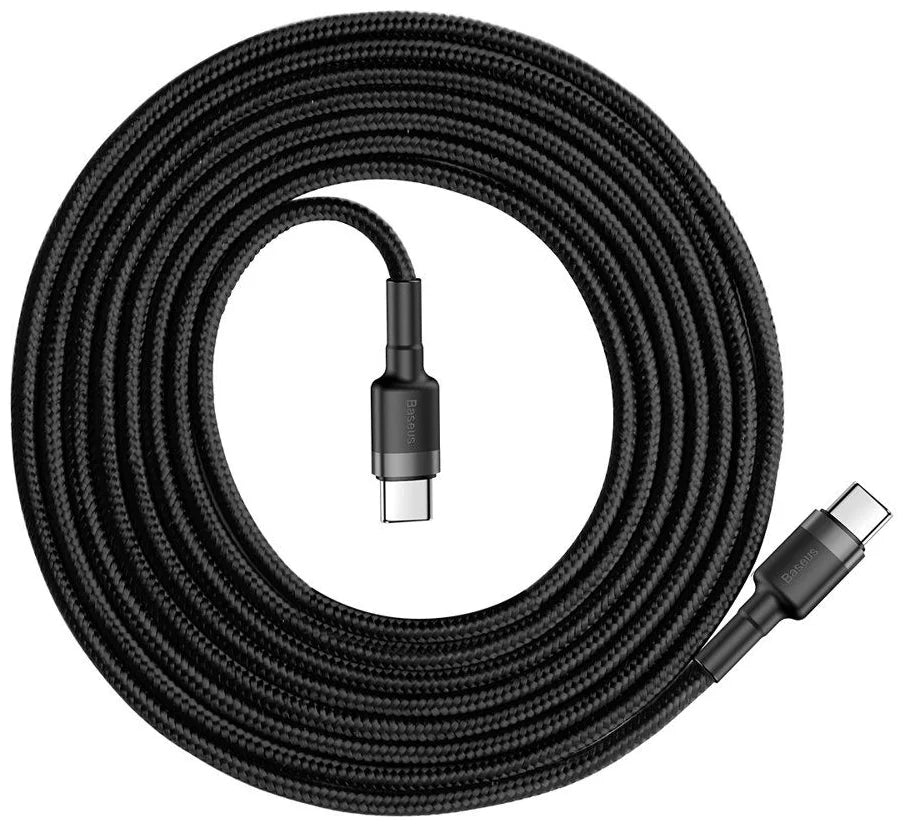 Baseus PD QC3.0 Type-C Cable (200cm, Grey/Black) – Fast Charging & Data Sync