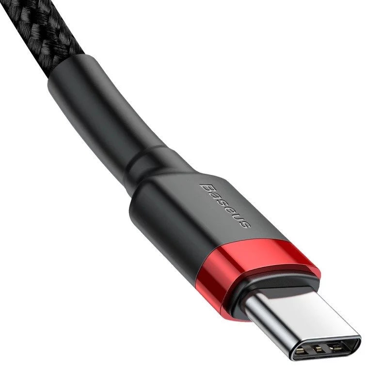 Baseus Cafule USB-C PD 2.0 QC 3.0 Fast Charging Cable – 60W, 1m (Black + Red)
