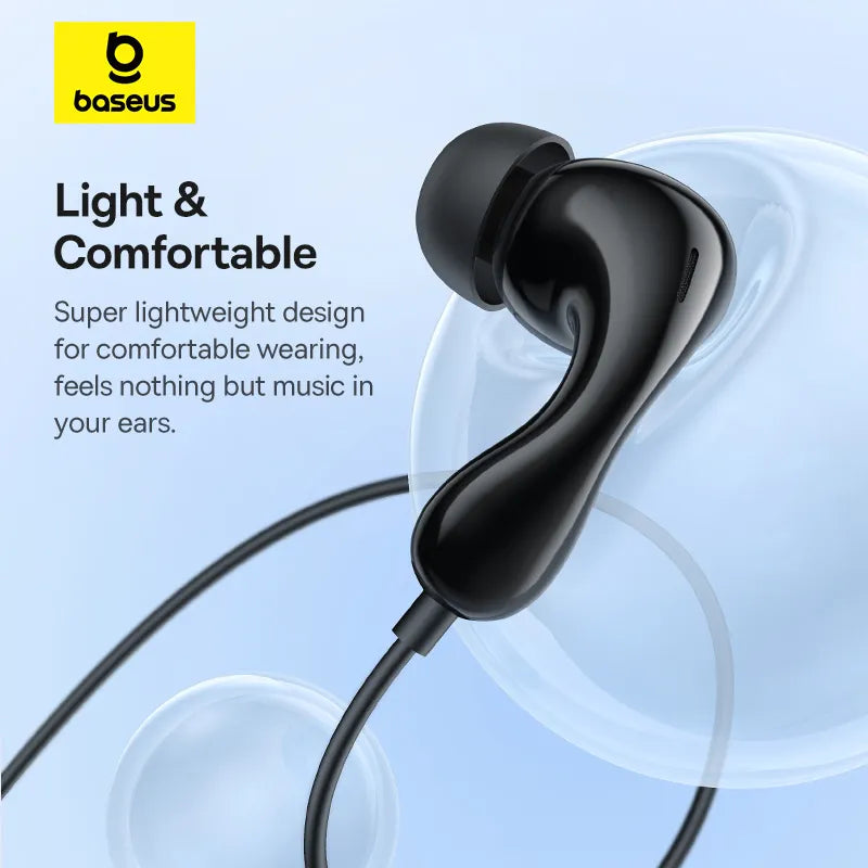 Baseus Encok CZ20 Wired Earphones – Hi-Fi Sound & Ergonomic Design