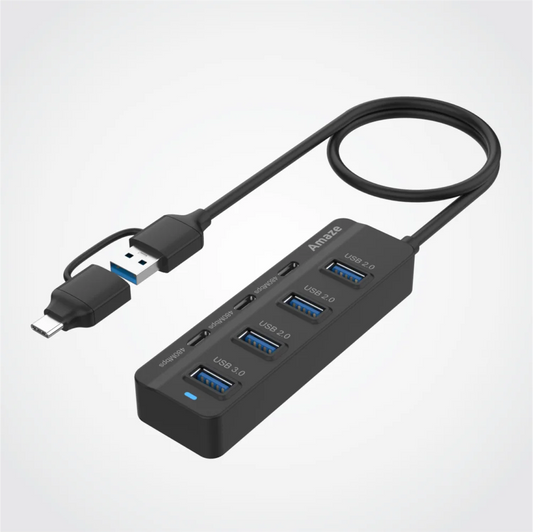 Buy Amaze A327 7-in-2 Type-C + USB Hub at Best Price in Pakistan | High-Speed Multiport Adapter