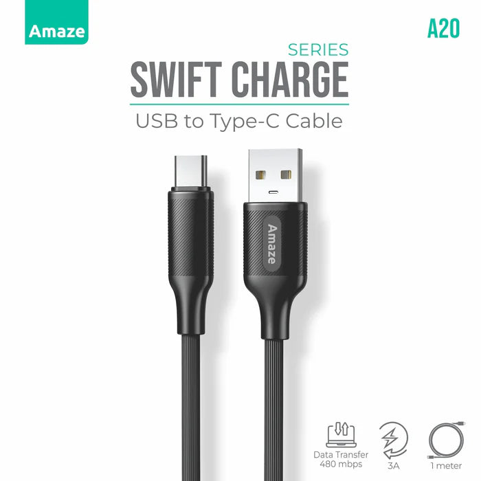 Amaze A20 Swift Charging USB to Type-C Cable – Best Price in Pakistan