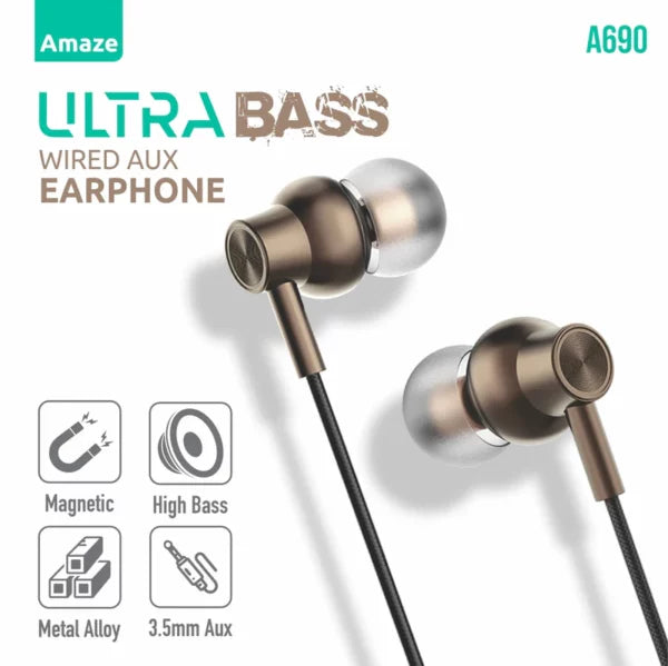 Amaze Ultra Bass A690 AUX Handsfree – Best Price in Pakistan