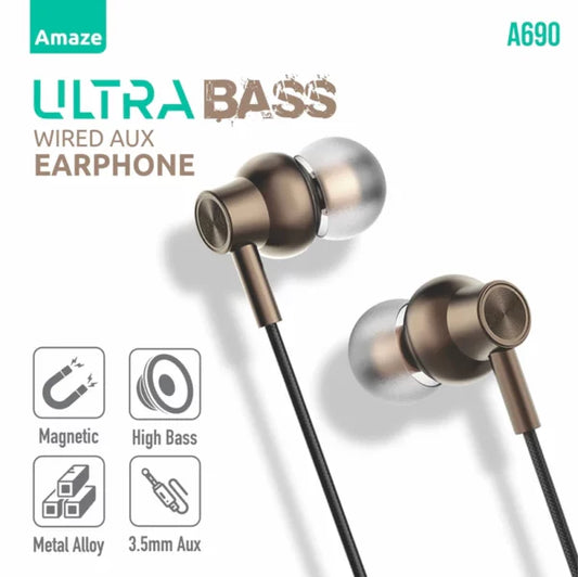 Amaze Ultra Bass A690 AUX Handsfree – Best Price in Pakistan