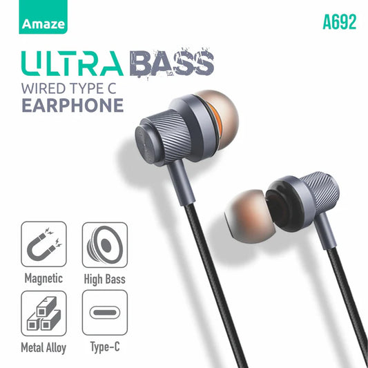 Amaze Ultra Bass A692 Type C Handsfree – Best Price in Pakistan | High-Quality Sound & Comfort