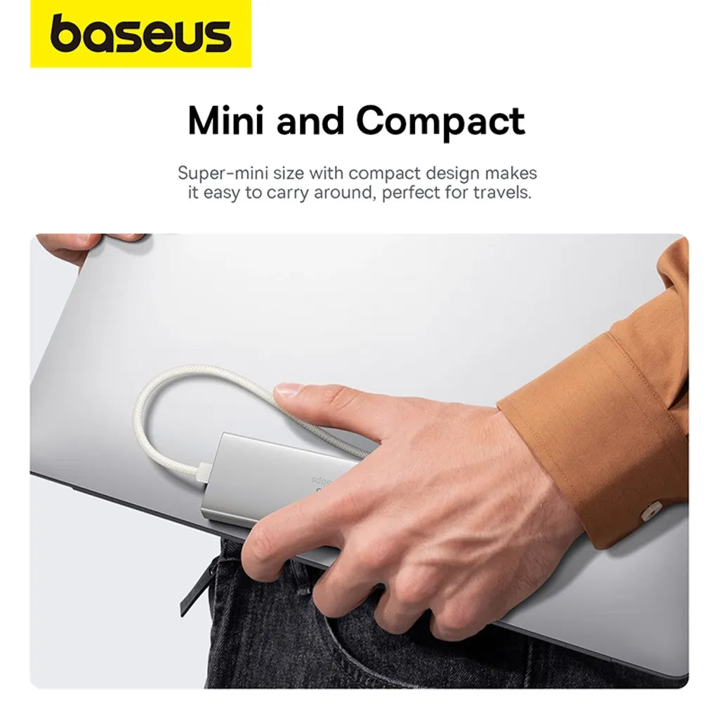 Baseus 4-Port HUB USB-C to 3x USB-A 3.0 + RJ45 – Best Price in Pakistan