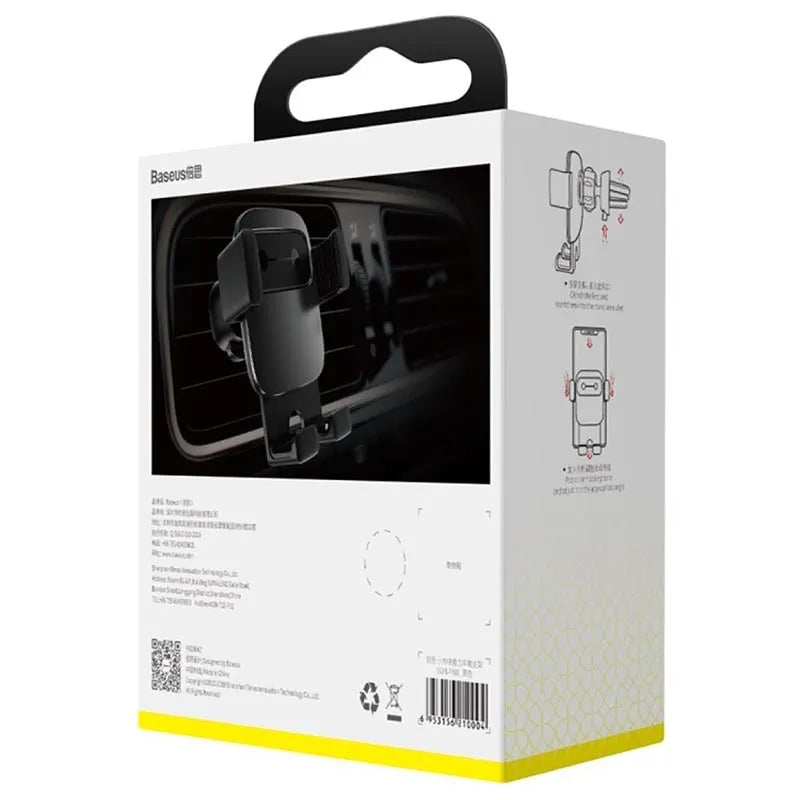 Baseus Cube Gravity Car Phone Holder SUYL-FK01 (Black) – Secure Air Vent Mount