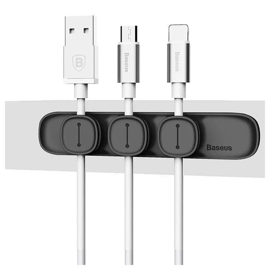 Baseus Peas Magnetic Cable Organizer – Tangle-Free Cable Management (Black)