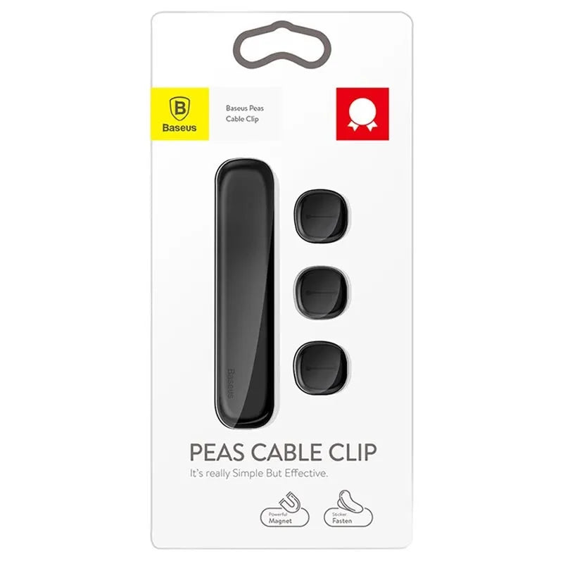 Baseus Peas Magnetic Cable Organizer – Tangle-Free Cable Management (Black)