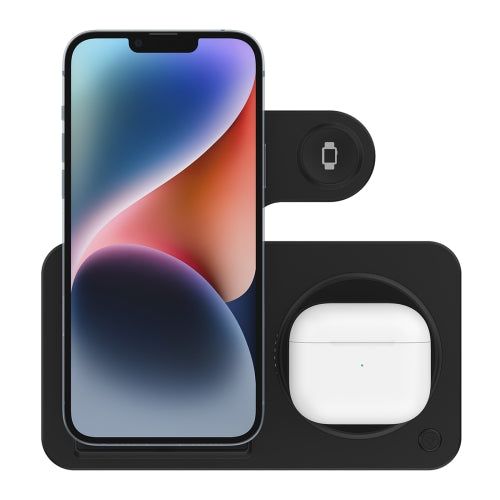Onten CW11 3-in-1 Folding Wireless Charger (Black) – Fast Charging for Phone, Watch & Earbuds