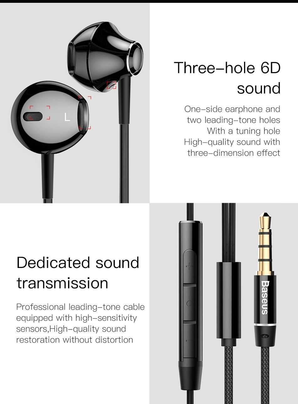 Baseus ENCOK 06 HF White – Premium Wired Earphones with HD Sound