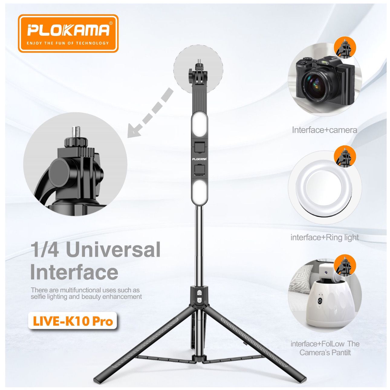 Elevate Your Selfie Game with the PLOKAMA K10 PRO – Ultimate Tripod & LED Light Combo