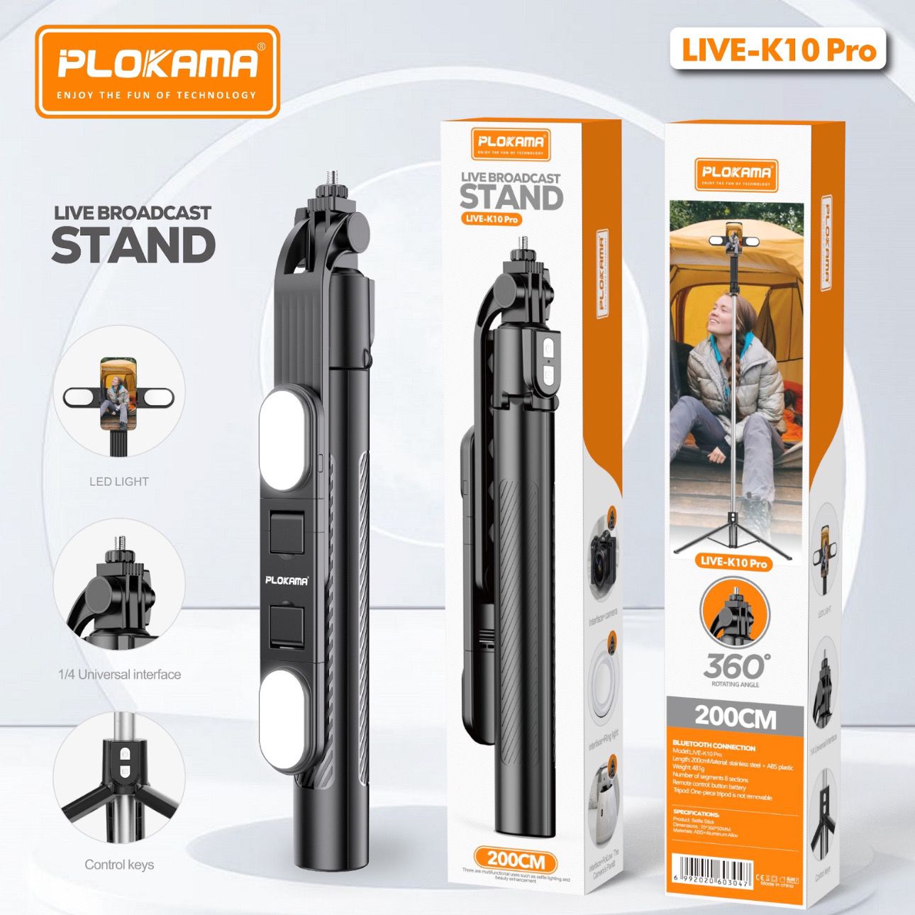Elevate Your Selfie Game with the PLOKAMA K10 PRO – Ultimate Tripod & LED Light Combo