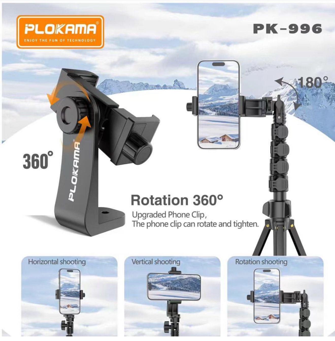 PLOKAMA PK996 Tripod – Sturdy & Versatile Tripod for Photography & Videography
